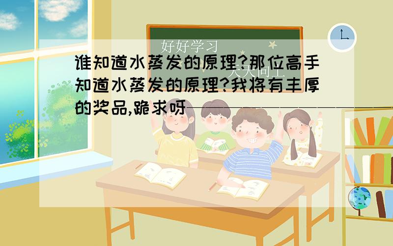 谁知道水蒸发的原理?那位高手知道水蒸发的原理?我将有丰厚的奖品,跪求呀——————————————————————————————————————————————————