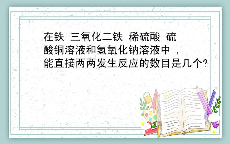 在铁 三氧化二铁 稀硫酸 硫酸铜溶液和氢氧化钠溶液中 ,能直接两两发生反应的数目是几个?