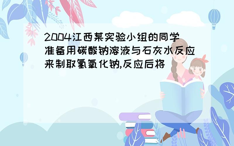 2004江西某实验小组的同学准备用碳酸钠溶液与石灰水反应来制取氢氧化钠,反应后将