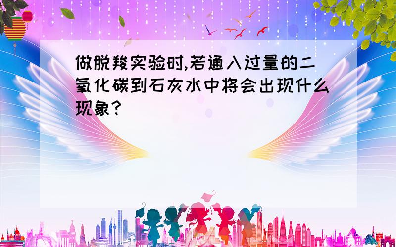 做脱羧实验时,若通入过量的二氧化碳到石灰水中将会出现什么现象?