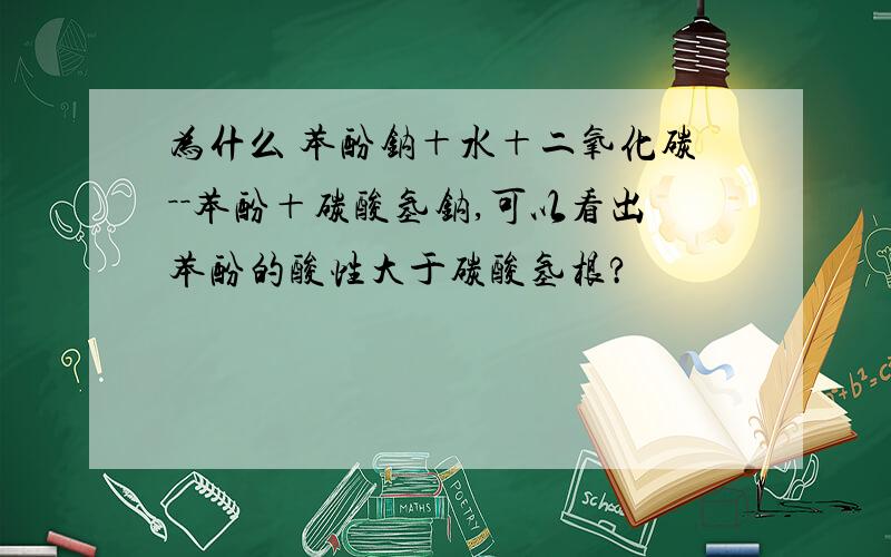 为什么 苯酚钠＋水＋二氧化碳－－苯酚＋碳酸氢钠,可以看出苯酚的酸性大于碳酸氢根?