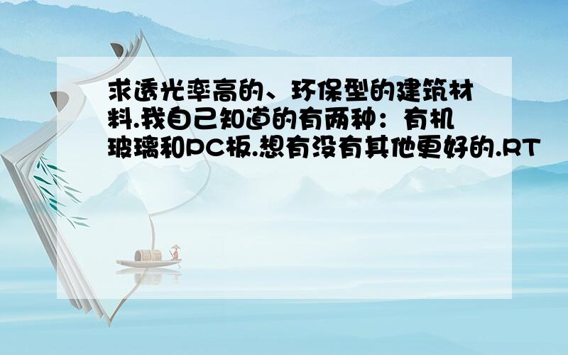 求透光率高的、环保型的建筑材料.我自己知道的有两种：有机玻璃和PC板.想有没有其他更好的.RT