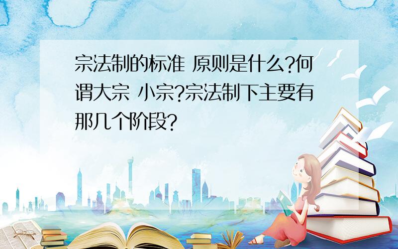 宗法制的标准 原则是什么?何谓大宗 小宗?宗法制下主要有那几个阶段?