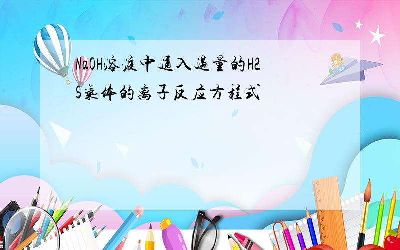 NaOH溶液中通入过量的H2S气体的离子反应方程式