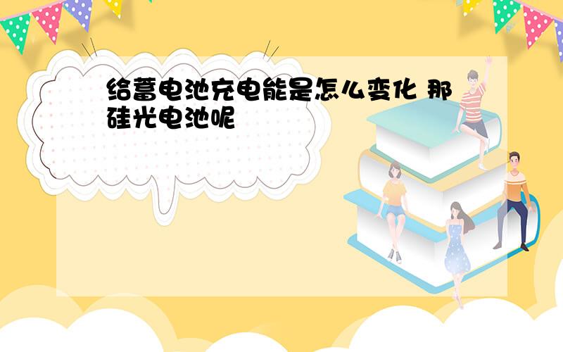 给蓄电池充电能是怎么变化 那硅光电池呢