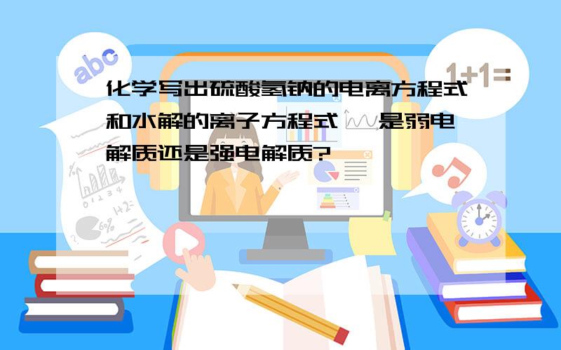 化学写出硫酸氢钠的电离方程式和水解的离子方程式 ,是弱电解质还是强电解质?