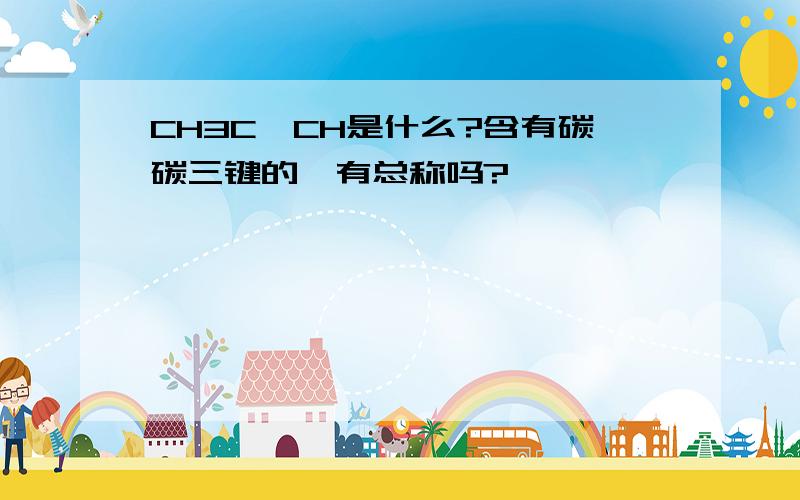 CH3C≡CH是什么?含有碳碳三键的烃有总称吗?