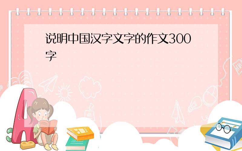 说明中国汉字文字的作文300字