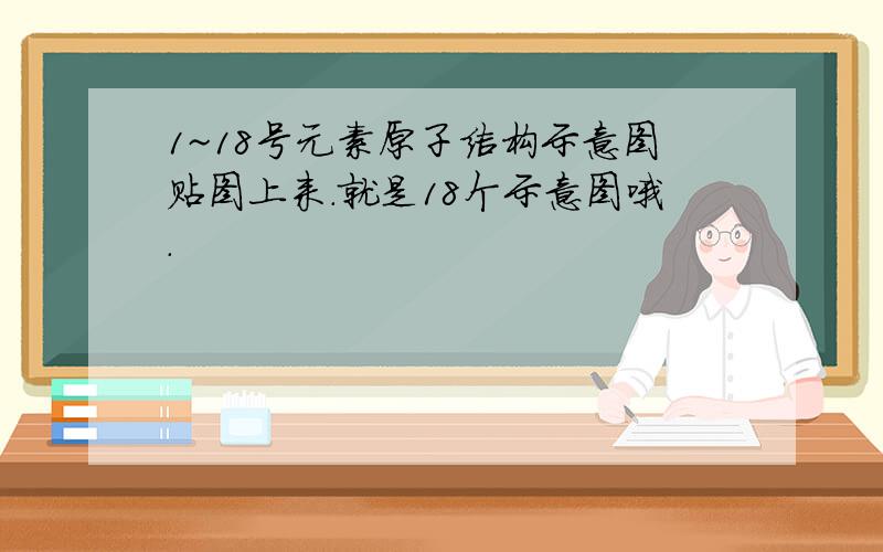 1~18号元素原子结构示意图贴图上来.就是18个示意图哦.