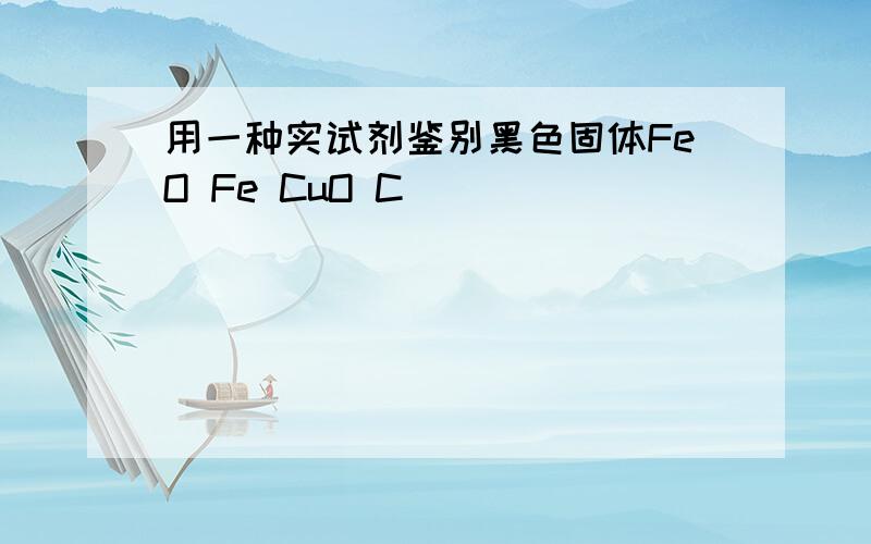 用一种实试剂鉴别黑色固体FeO Fe CuO C