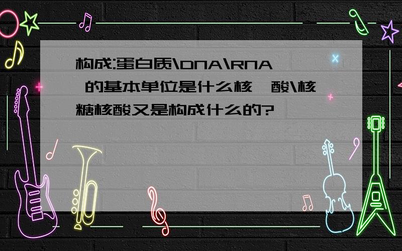 构成:蛋白质\DNA\RNA 的基本单位是什么核苷酸\核糖核酸又是构成什么的?