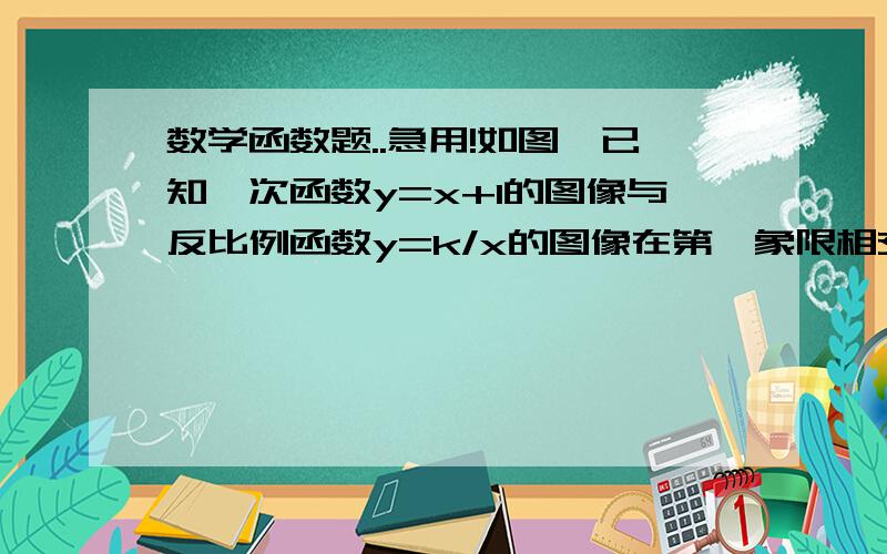 数学函数题..急用!如图,已知一次函数y=x+1的图像与反比例函数y=k/x的图像在第一象限相交于点A,与x轴相交于点C,AB垂直X轴于点B,三角形AOB的面积为1,则AC的长为图在这里我现在已经算出A（1,2）