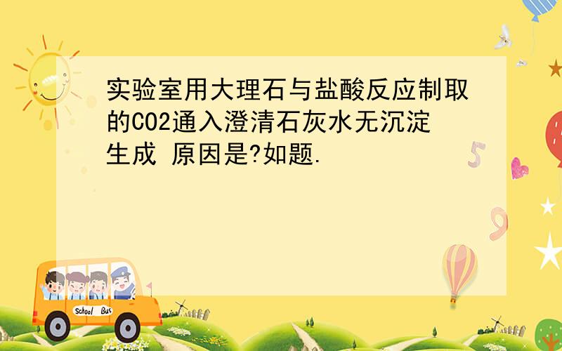 实验室用大理石与盐酸反应制取的CO2通入澄清石灰水无沉淀生成 原因是?如题.