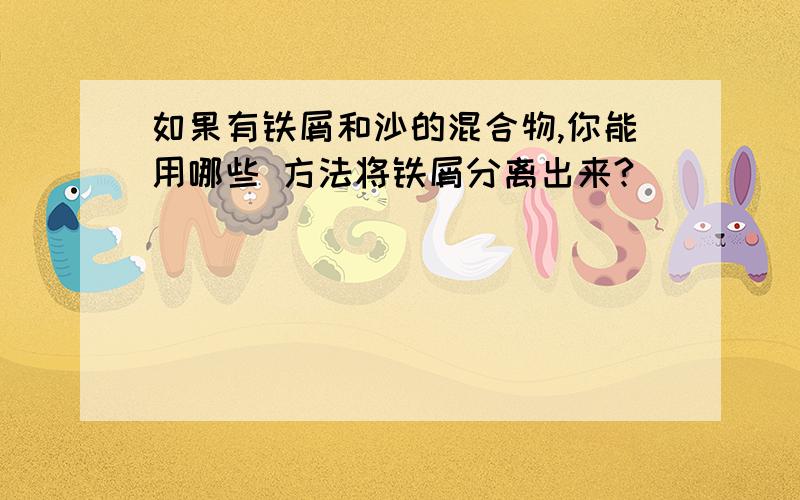 如果有铁屑和沙的混合物,你能用哪些 方法将铁屑分离出来?