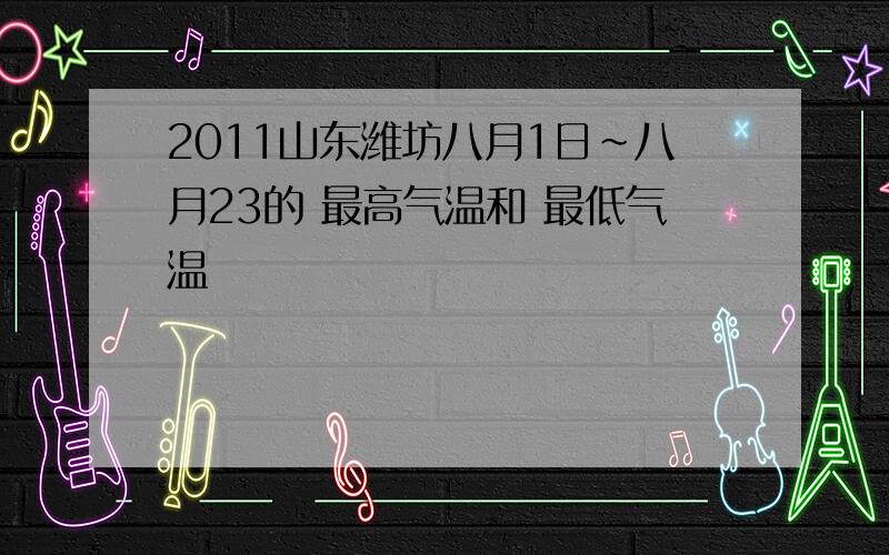 2011山东潍坊八月1日~八月23的 最高气温和 最低气温