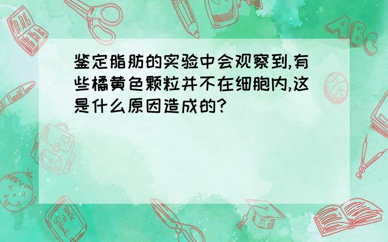 鉴定脂肪的实验中会观察到,有些橘黄色颗粒并不在细胞内,这是什么原因造成的?