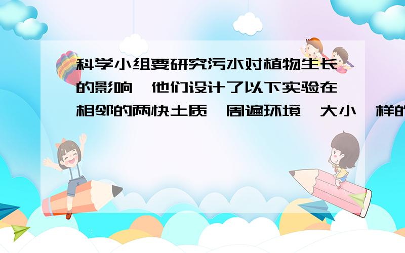 科学小组要研究污水对植物生长的影响,他们设计了以下实验在相邻的两快土质,周遍环境,大小一样的地上同时种植了同种向日葵.一个浇污水,一个浇没有被污染的水.他们的实验合理吗?理由是