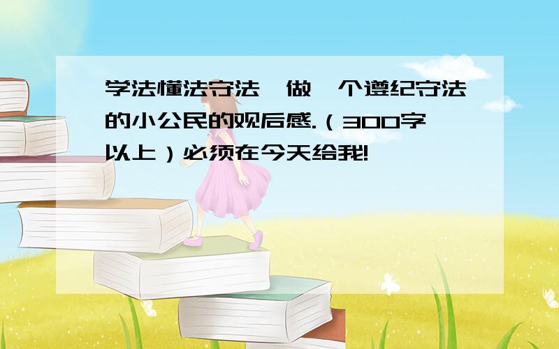 学法懂法守法,做一个遵纪守法的小公民的观后感.（300字以上）必须在今天给我!