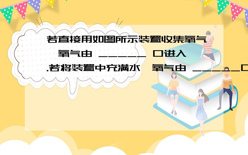 若直接用如图所示装置收集氧气,氧气由 _____ 口进入.若将装置中充满水,氧气由 _____口进入.