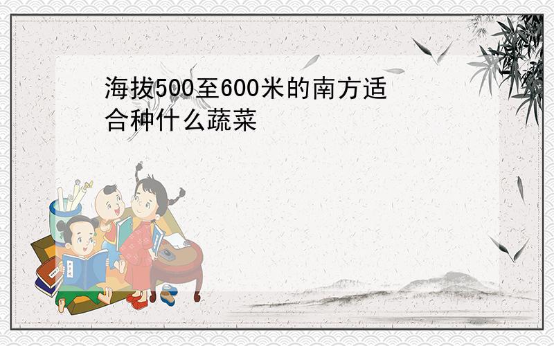 海拔500至600米的南方适合种什么蔬菜