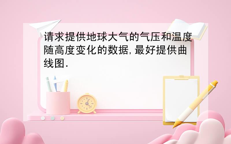 请求提供地球大气的气压和温度随高度变化的数据,最好提供曲线图．