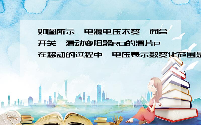 如图所示,电源电压不变,闭合开关,滑动变阻器R0的滑片P在移动的过程中,电压表示数变化范围是电源电压不变,闭合开关,滑动变阻器R0的滑片P在移动的过程中,电压表示数变化范围是0~4V,电流表