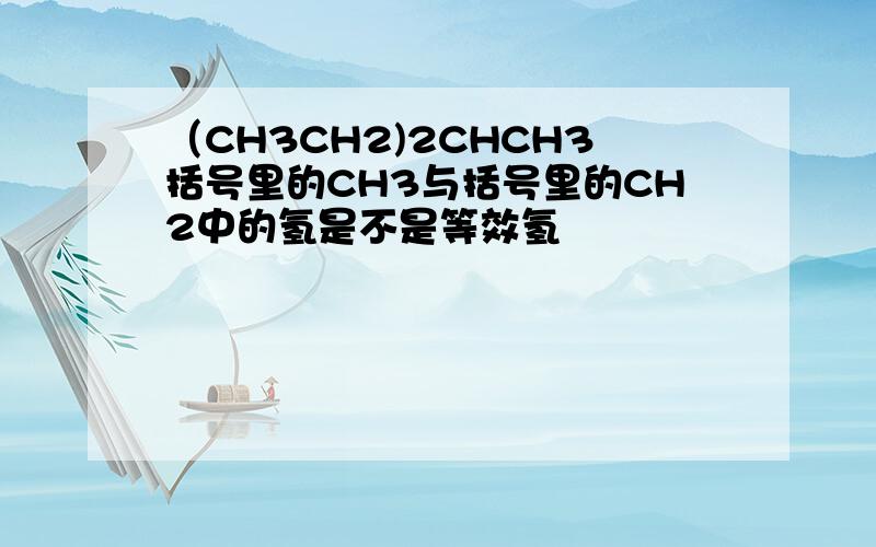 （CH3CH2)2CHCH3括号里的CH3与括号里的CH2中的氢是不是等效氢