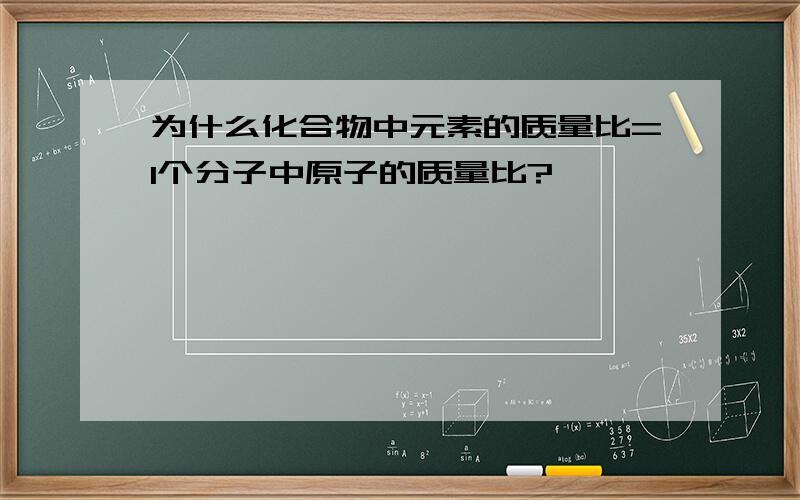 为什么化合物中元素的质量比=1个分子中原子的质量比?