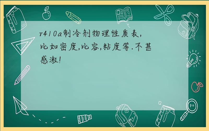 r410a制冷剂物理性质表,比如密度,比容,粘度等.不甚感激!