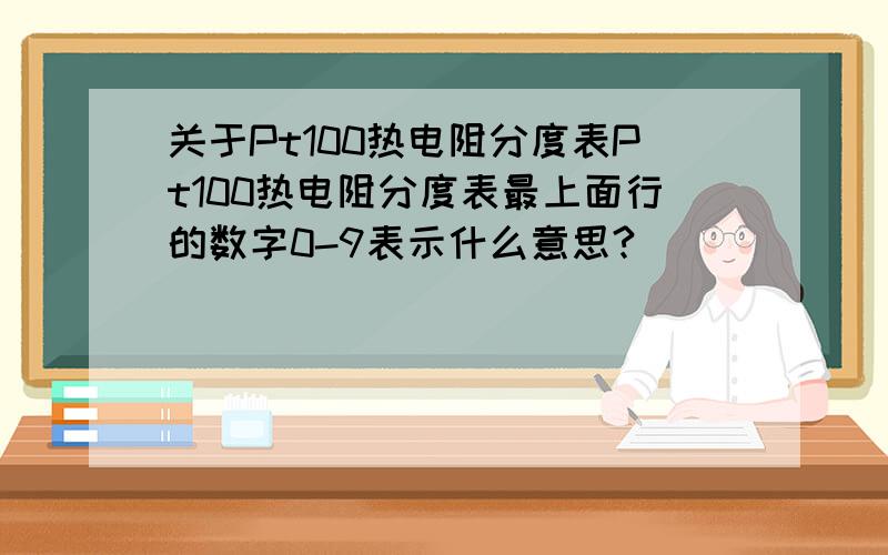 关于Pt100热电阻分度表Pt100热电阻分度表最上面行的数字0-9表示什么意思?