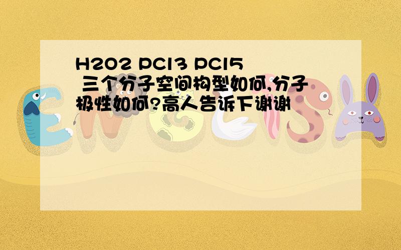 H2O2 PCl3 PCl5 三个分子空间构型如何,分子极性如何?高人告诉下谢谢