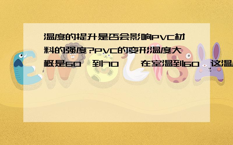 温度的提升是否会影响PVC材料的强度?PVC的变形温度大概是60°到70°,在室温到60°这温度范围内,温度的提升是否会使得PVC包材扛冲击性能下降?