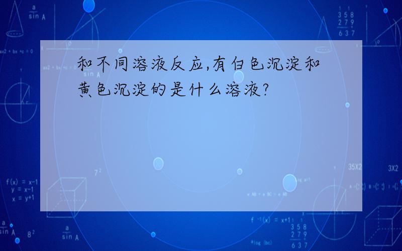 和不同溶液反应,有白色沉淀和黄色沉淀的是什么溶液?