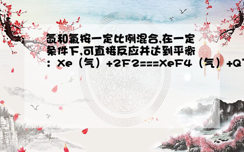 氙和氟按一定比例混合,在一定条件下,可直接反应并达到平衡：Xe（气）+2F2===XeF4（气）+Q下列变化中既能加快反应速率又能使平衡向正反应方向移动的是：（）A加压 B升温 C减压 D降温为什么B