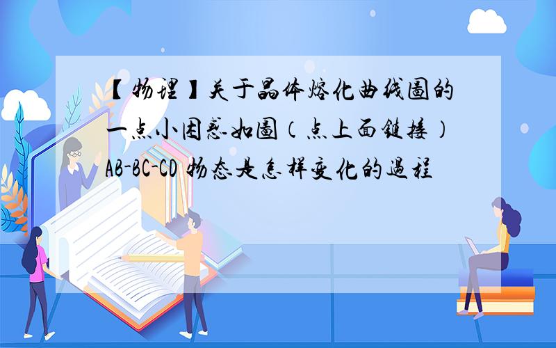 【物理】关于晶体熔化曲线图的一点小困惑如图（点上面链接）AB-BC-CD 物态是怎样变化的过程