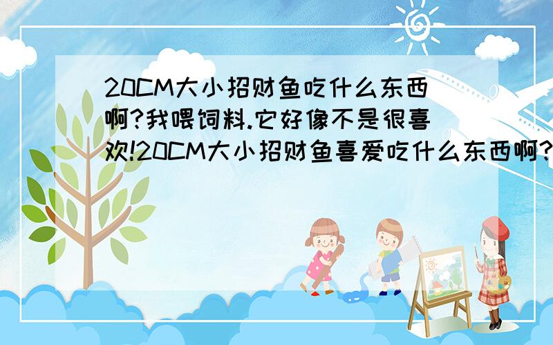 20CM大小招财鱼吃什么东西啊?我喂饲料.它好像不是很喜欢!20CM大小招财鱼喜爱吃什么东西啊?