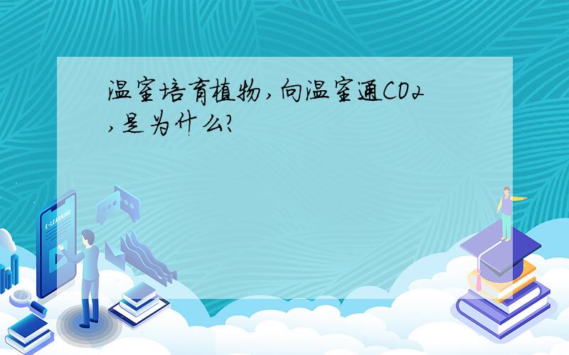 温室培育植物,向温室通CO2,是为什么?