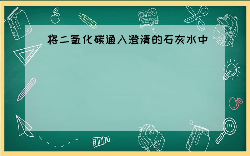 将二氧化碳通入澄清的石灰水中