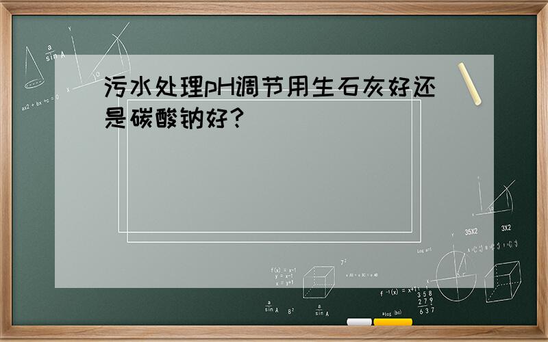 污水处理pH调节用生石灰好还是碳酸钠好?