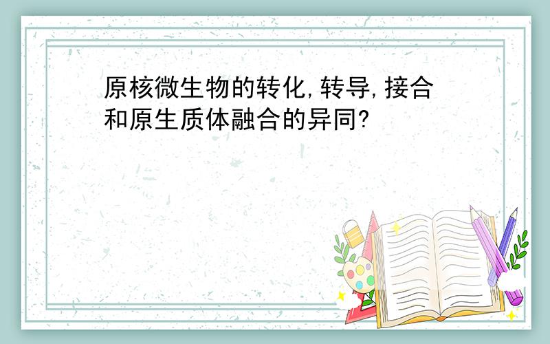 原核微生物的转化,转导,接合和原生质体融合的异同?