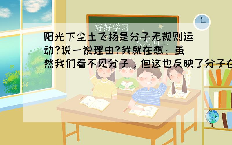 阳光下尘土飞扬是分子无规则运动?说一说理由?我就在想：虽然我们看不见分子，但这也反映了分子在运动，那到底是不是呢？