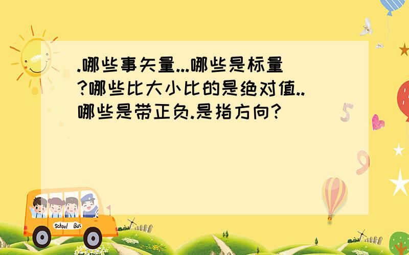 .哪些事矢量...哪些是标量?哪些比大小比的是绝对值..哪些是带正负.是指方向?