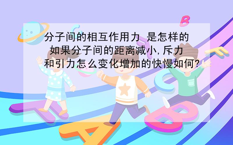 分子间的相互作用力 是怎样的 如果分子间的距离减小,斥力和引力怎么变化增加的快慢如何?