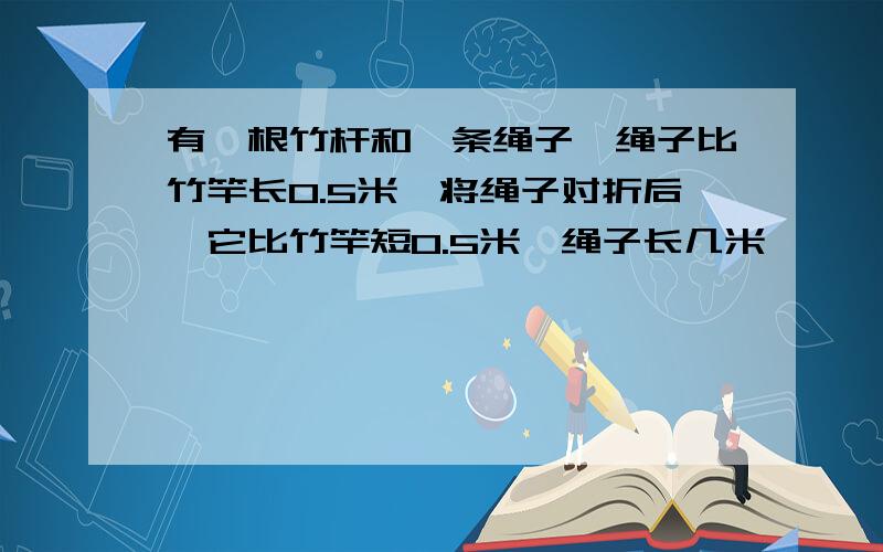 有一根竹杆和一条绳子,绳子比竹竿长0.5米,将绳子对折后,它比竹竿短0.5米,绳子长几米