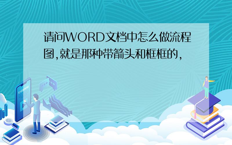 请问WORD文档中怎么做流程图,就是那种带箭头和框框的,