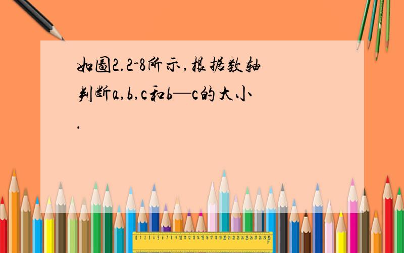 如图2.2-8所示,根据数轴判断a,b,c和b—c的大小.