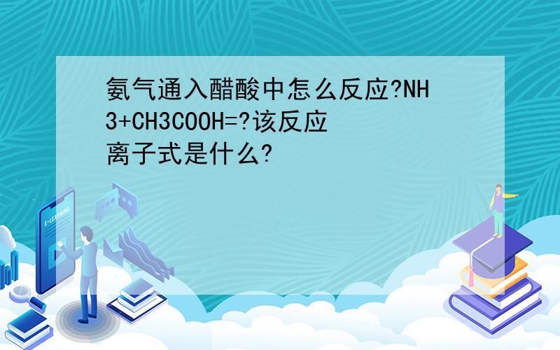 氨气通入醋酸中怎么反应?NH3+CH3COOH=?该反应离子式是什么?