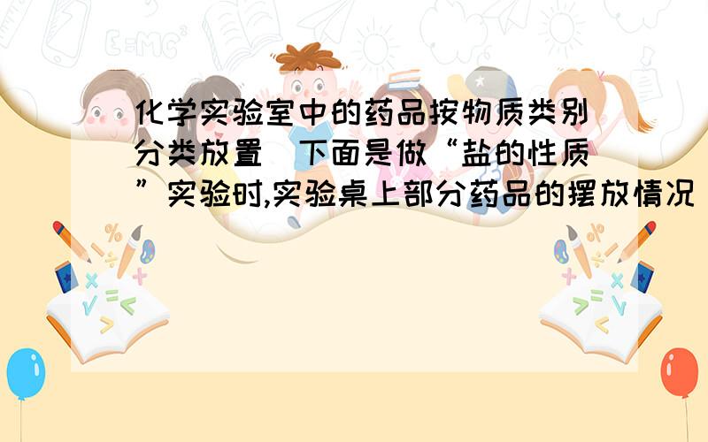 化学实验室中的药品按物质类别分类放置．下面是做“盐的性质”实验时,实验桌上部分药品的摆放情况．小林取用完纯碱溶液以后,应该把它放回的位置是（　　）