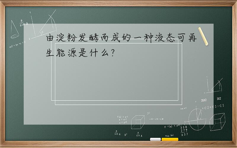 由淀粉发酵而成的一种液态可再生能源是什么?