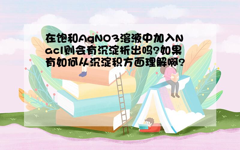 在饱和AgNO3溶液中加入Nacl则会有沉淀析出吗?如果有如何从沉淀积方面理解啊?